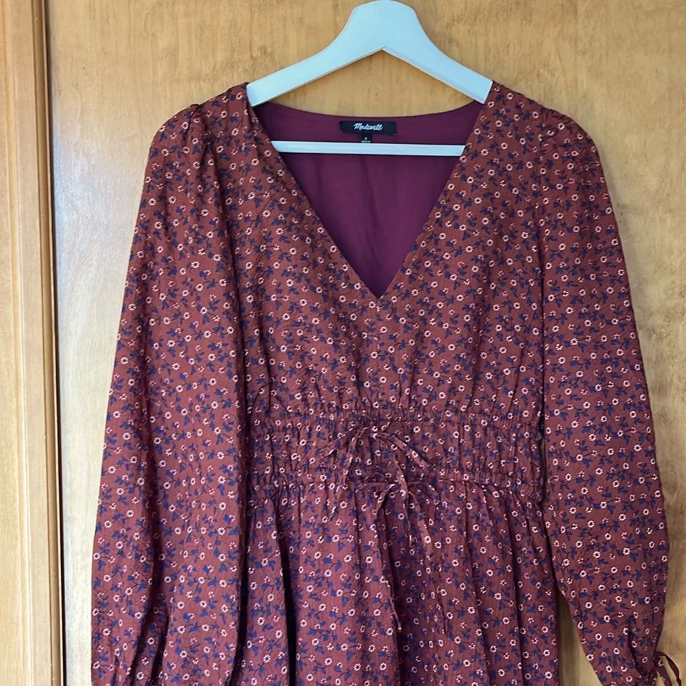 Madewell Sophia Tie-Front Midi Dress in Teaberry Floral - Picture 7 of 10